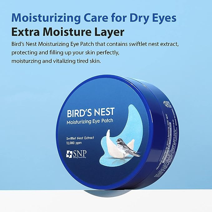 Parche hidratante para ojos SNP Bird's Nest, 60 parches