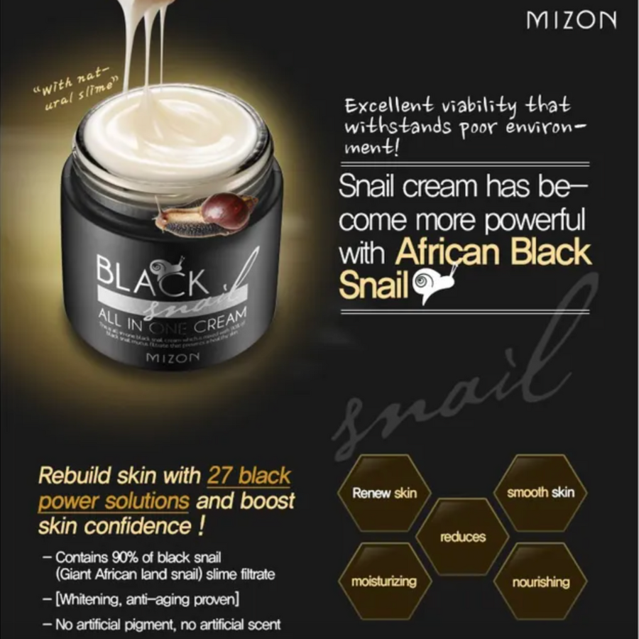 MIZON Black Snail All In One Cream, 75ml/ 2.5fl.oz