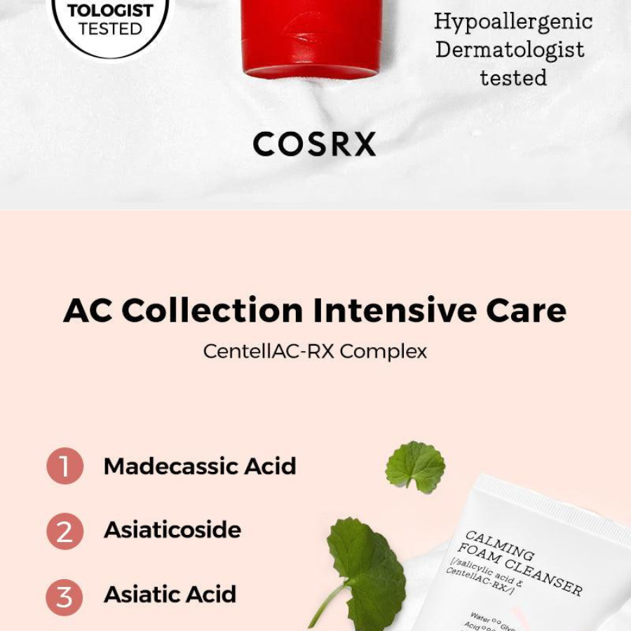 COSRX AC Collection Calming Foam Cleanser, 5.07fl.oz/ 150ml
