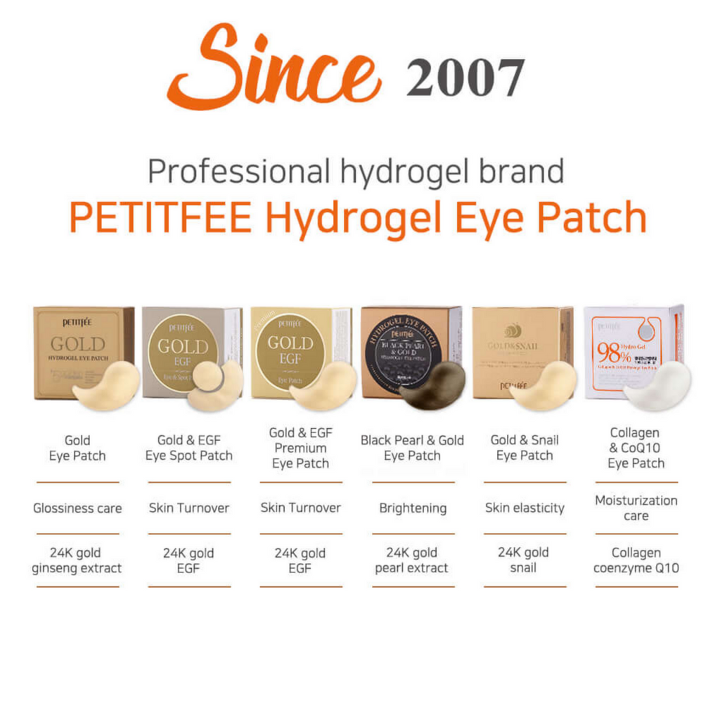 PETITFEE Parche para ojos de hidrogel de colágeno y CoQ10, 60 parches