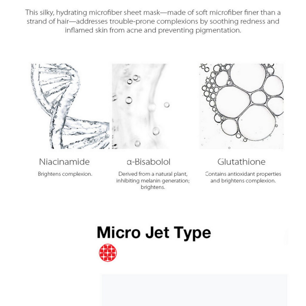 DR. Hoja de mascarilla con solución limpiadora JART+ Dermask Micro Jet, 1 paquete (5 hojas x 28 g/1,0 oz)