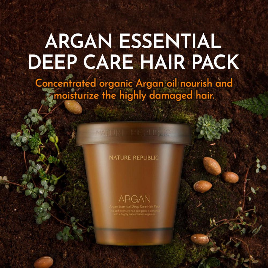 NATURE REPUBLIC Argan Essential Deep Care Hair Pack, 200ml/ 6.76fl.oz