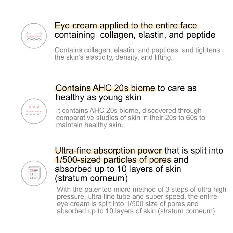 AHC Youth Crema de ojos real duradera para rostro, 30 ml/1,01 fl.oz