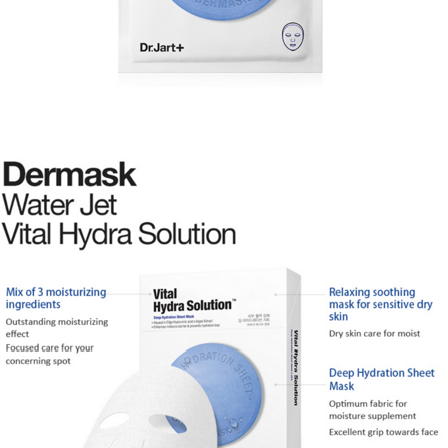 ДР. JART+ Dermask Water Jet Vital Hydra Solution, 1 лист, 24 г/0,84 унции