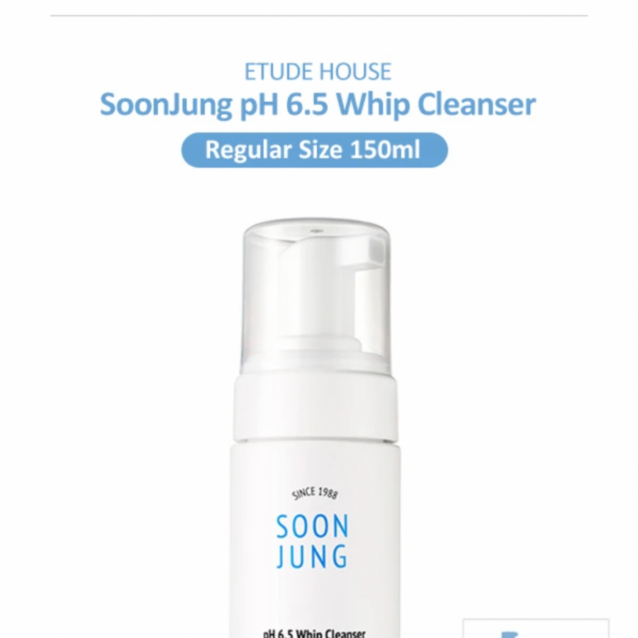 ETUDE HOUSE Soon Jung pH 6.5 Whip Cleanser, 150ml/ 5.07fl.oz