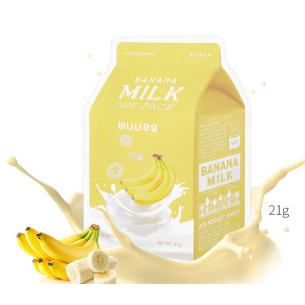 A'PIEU Banana Milk, одна упаковка маски, 1 лист, 21 г/ 0,74 унции
