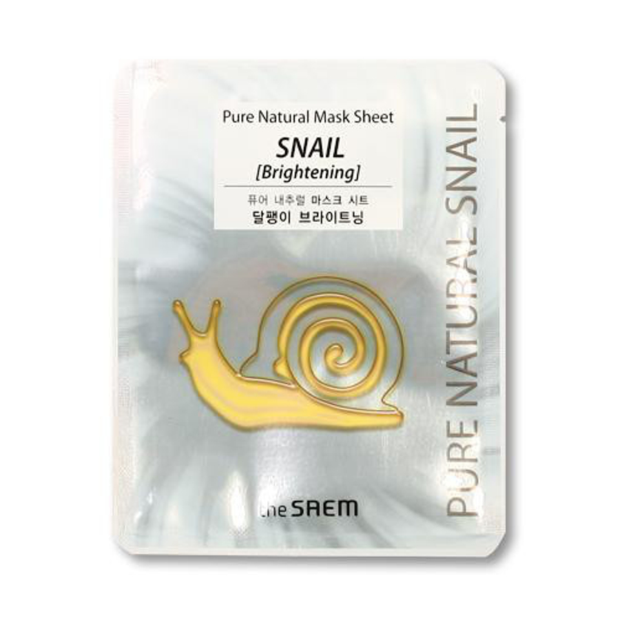 THE SAEM Pure Natural Snail Mask Sheet (Brightening), 1 Sheet