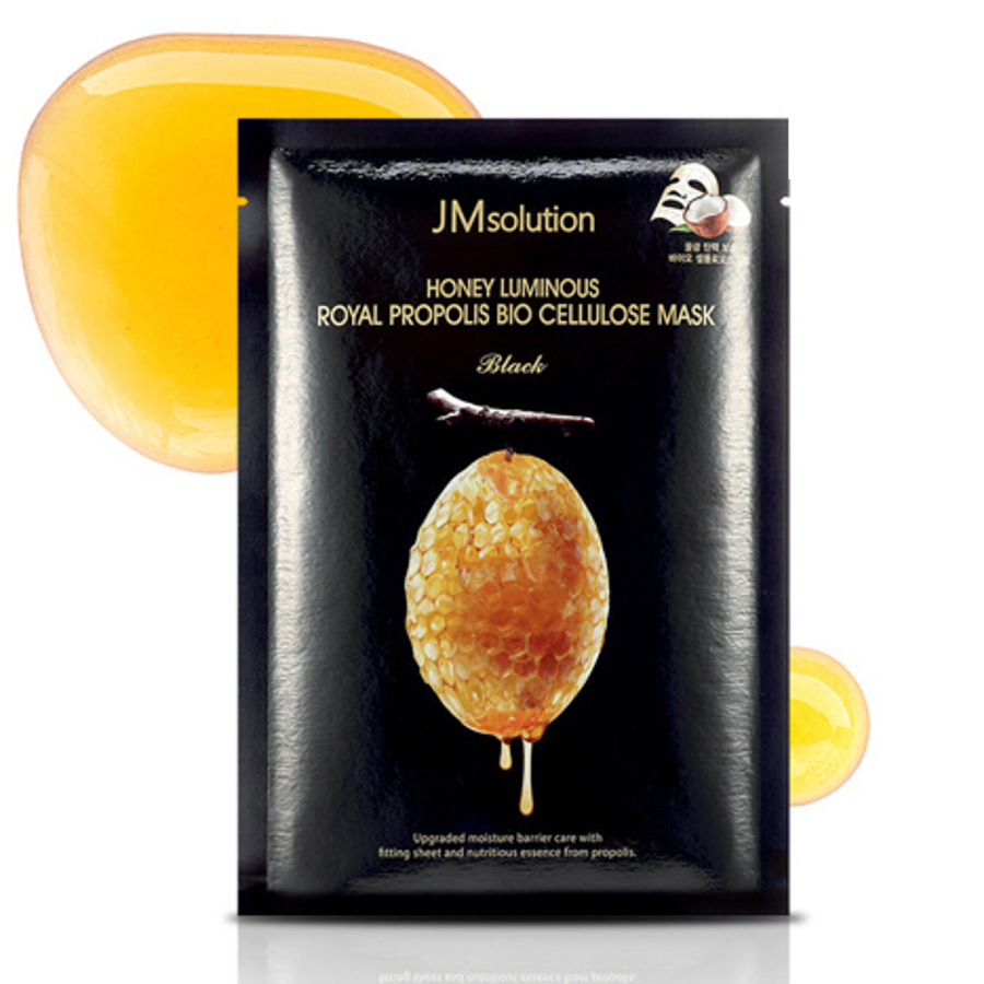 JM SOLUTION Mascarilla de propóleo real luminosa y miel, 10 hojas (30 ml/1,01 fl.oz cada una)