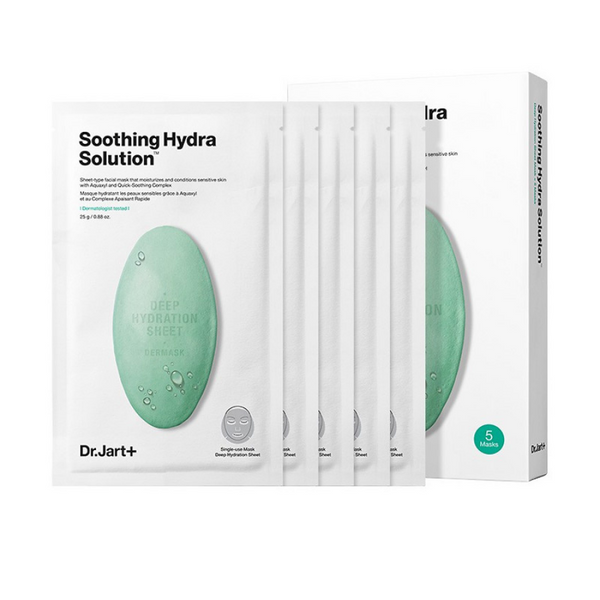 JART+ Soothing Hydra Solution, тканевая маска для глубокого увлажнения, 1 упаковка (5 листов по 24 г/0,84 унции)