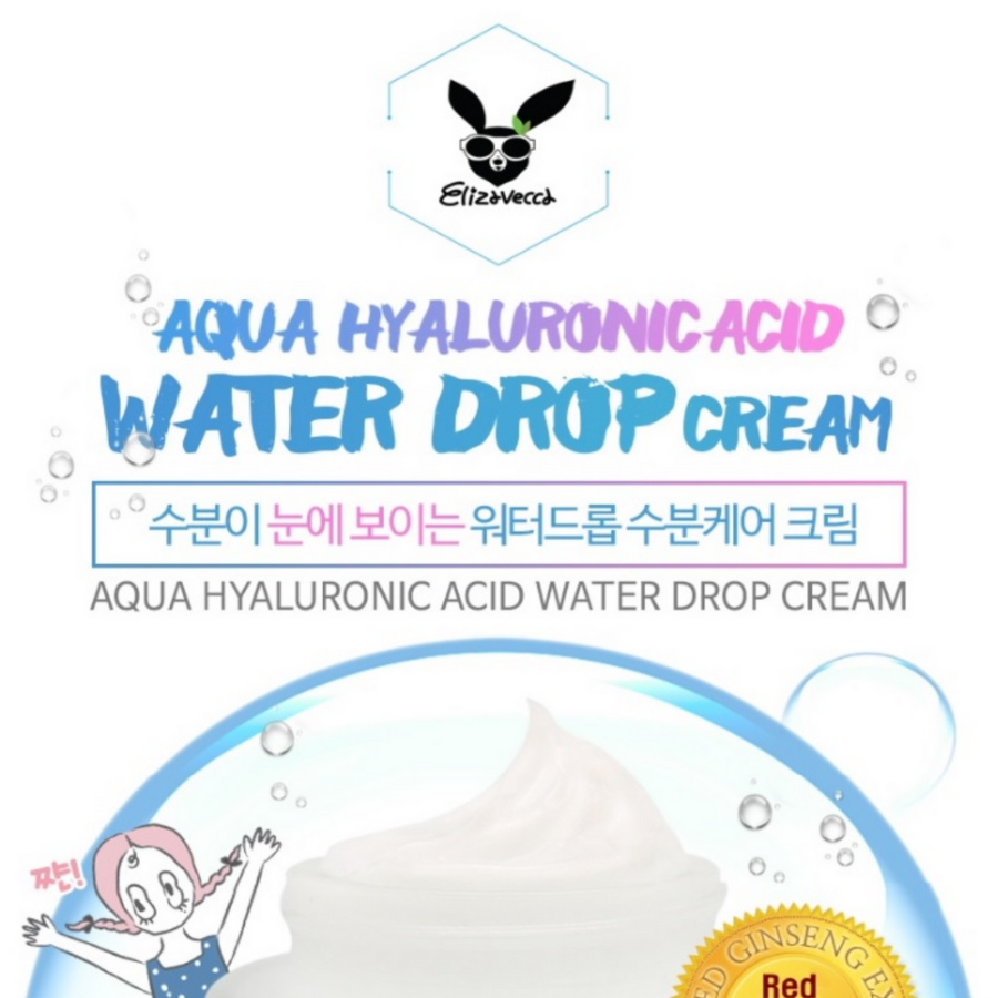 ELIZAVECCA Aqua Crema de gotas de agua con ácido hialurónico, 50 ml/1,69 fl.oz