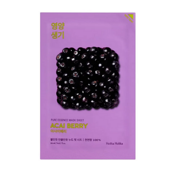 HOLIKA HOLIKA Pure Essence Mask Sheet Acai Berry, 1 hoja 20ml/ 0.67fl.oz