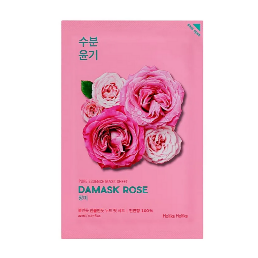 HOLIKA HOLIKA Pure Essence Mask Sheet Damask Rose, 1 hoja 20ml/ 0.67fl.oz 