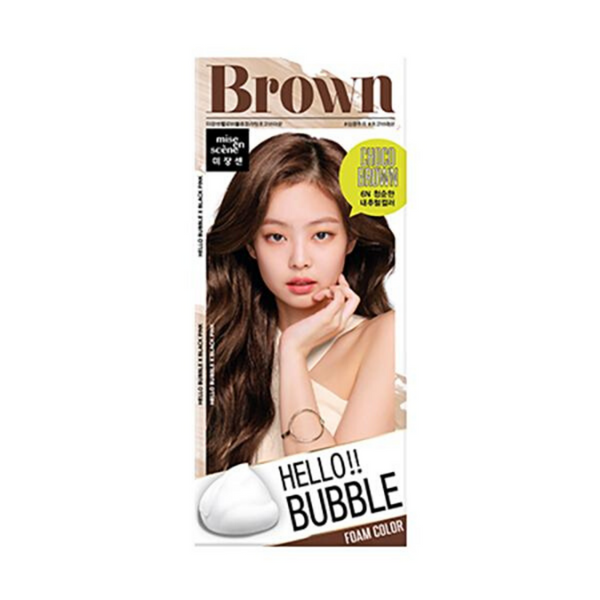 MISE EN SCENE Hello Bubble Hair Easy At-Home Color with Hair Ampoule CHOCO BROWN, 1 kit