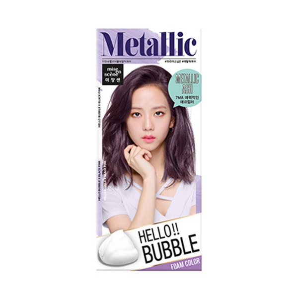 MISE EN SCENE Hello Bubble Hair Easy At-Home Color with Hair Ampoule METALLIC ASH, 1 kit