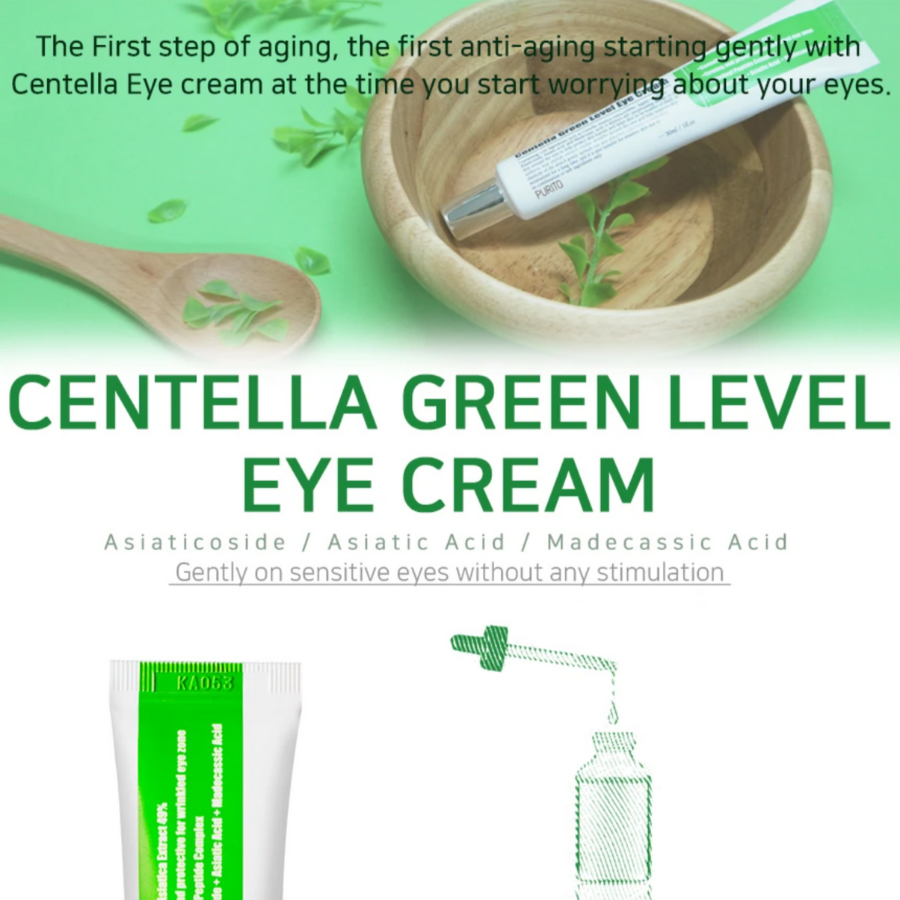 PURITO Centella Crema para ojos nivel verde, 30 ml/1 fl.oz