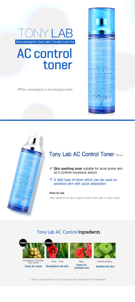 TONY MOLY Tony Lab AC Control Toner, 180ml/ 6.09fl.oz
