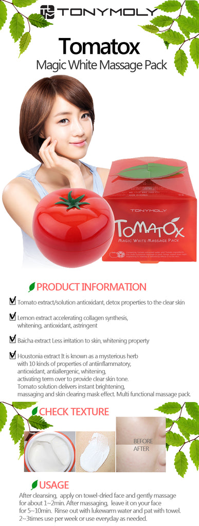 TONY MOLY Paquete de masaje mágico Tomatox, 80 g/2,82 oz