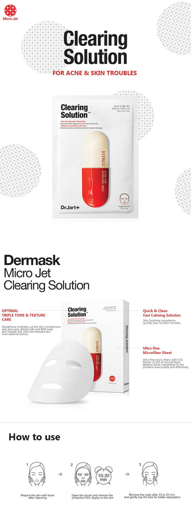 DR. JART+ Dermask Micro Jet Clearing Solution Mask Sheet, 1 Sheet 28g/ 1.0oz